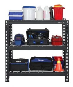 Kobalt Freestanding Shelving Units 48-in W x 24-in D x 47-in H 3-Tier Heavy Duty Steel Utility 12 Kobalt Freestanding Shelving Units 48-in W x 24-in D x 47-in H 3-Tier Heavy Duty Steel Utility -Daily Home Tools Hub 42193264
