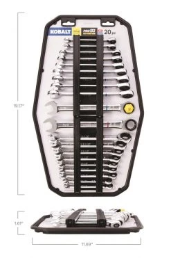 Kobalt Ratchet Wrenches & Sets In Tray with Removable Rails 20-Piece Set 12-Point Standard (SAE) and Metric Combination Ratchet Wrench Set 21 Kobalt Ratchet Wrenches & Sets In Tray with Removable Rails 20-Piece Set 12-Point Standard (SAE) and Metric Combination Ratchet Wrench Set -Daily Home Tools Hub 42336145