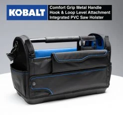 Kobalt Tool Bags Plumbing Tool Bag with Caddy Black, Blue Polyester 12.99-in -Daily Home Tools Hub 42393520