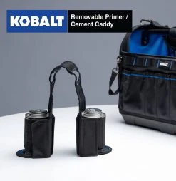 Kobalt Tool Bags Plumbing Tool Bag with Caddy Black, Blue Polyester 12.99-in -Daily Home Tools Hub 42393546