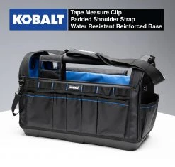 Kobalt Tool Bags Plumbing Tool Bag with Caddy Black, Blue Polyester 12.99-in