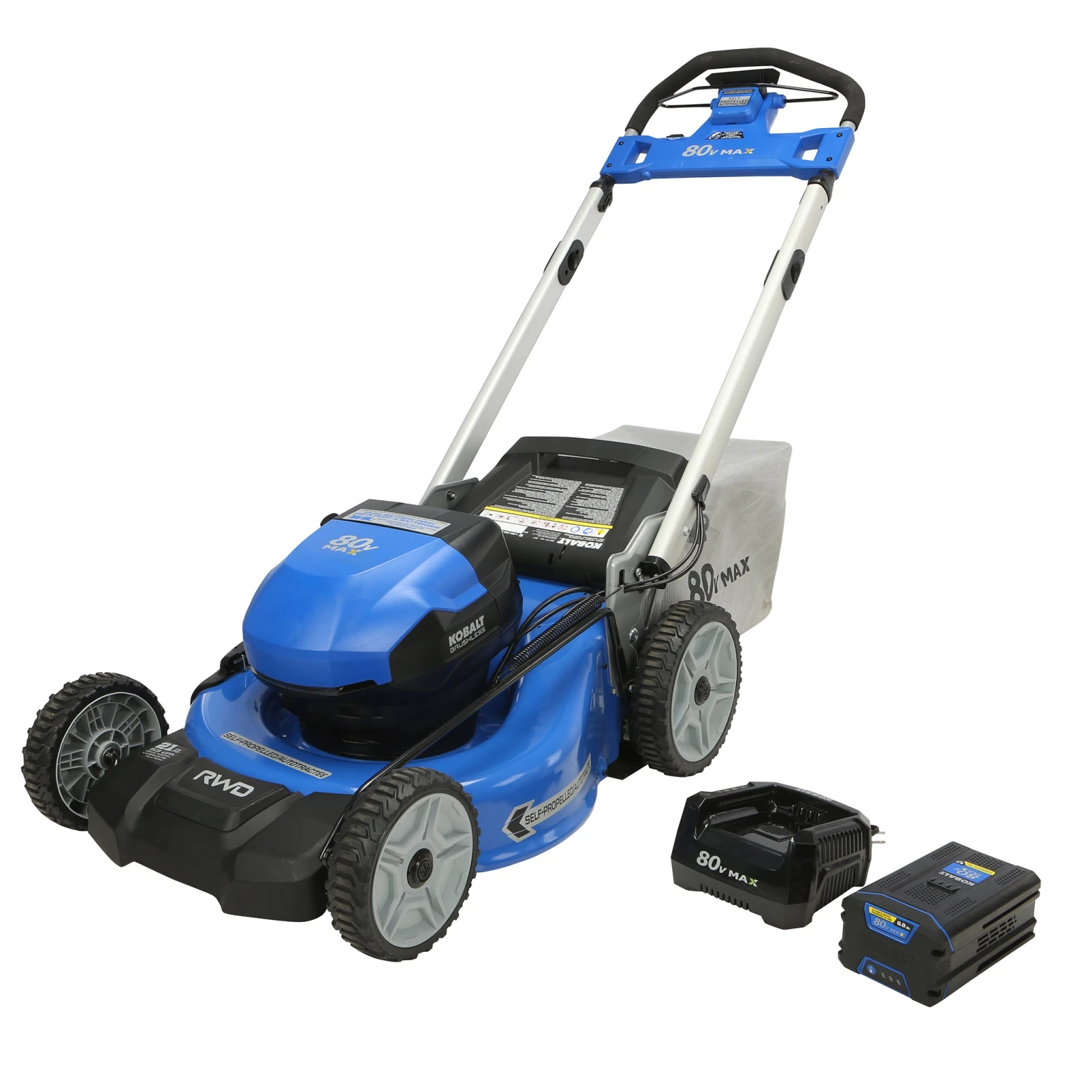 Kobalt Cordless Electric Push Lawn Mowers 80-Volt Max Brushless 21-in Self-propelled Cordless Electric Lawn Mower 6 Ah (Battery and Charger Included) 1 Kobalt Cordless Electric Push Lawn Mowers 80-Volt Max Brushless 21-in Self-propelled Cordless Electric Lawn Mower 6 Ah (Battery and Charger Included)