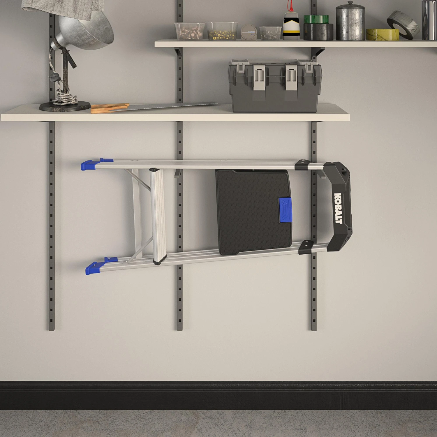 Kobalt Step Stools 2-Step 250-lb Capacity Aluminum Foldable Step Stool 9 Kobalt Step Stools 2-Step 250-lb Capacity Aluminum Foldable Step Stool - Image 9