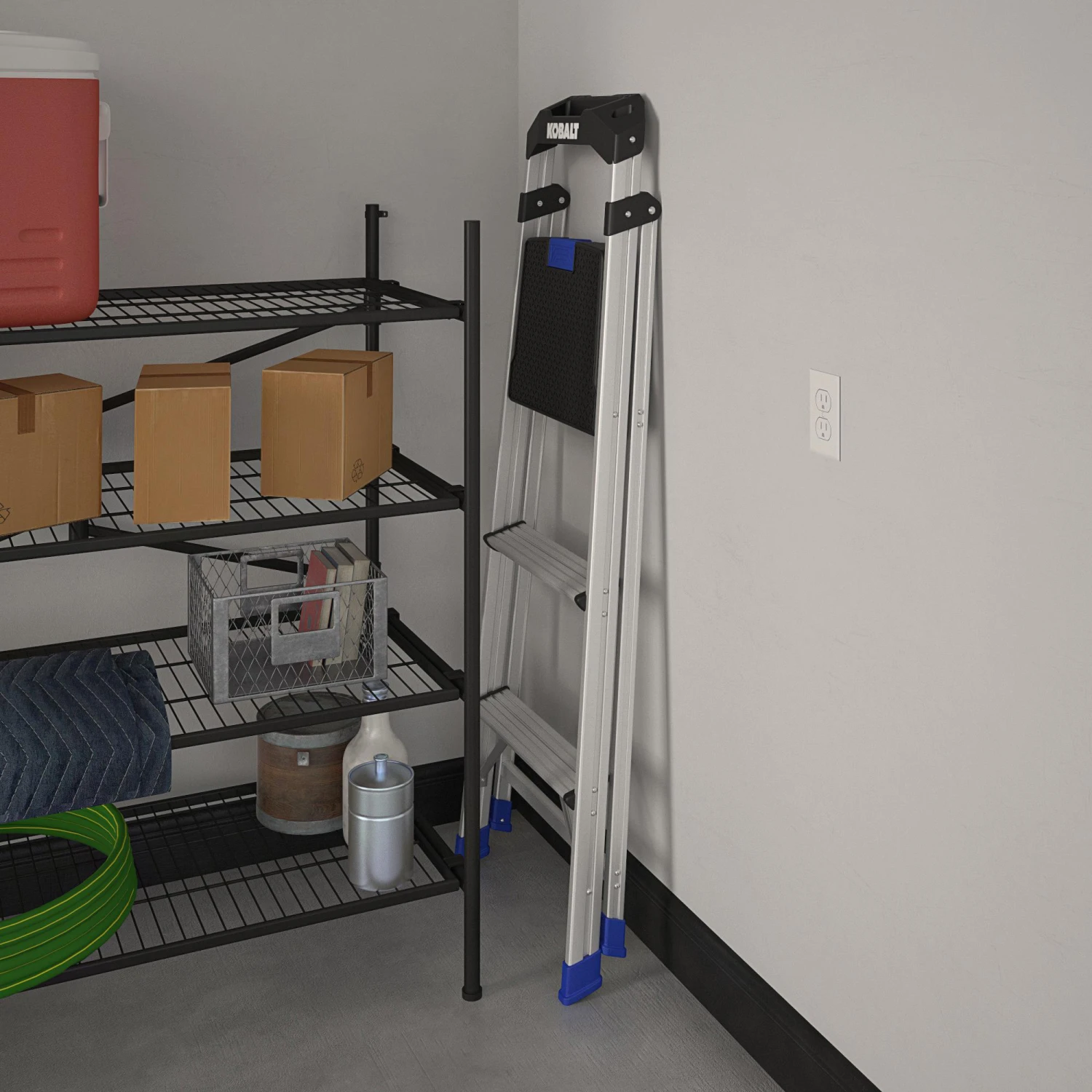 Kobalt Step Stools 3-Step 250-lb Capacity Aluminum Foldable Step Stool 8 Kobalt Step Stools 3-Step 250-lb Capacity Aluminum Foldable Step Stool - Image 8