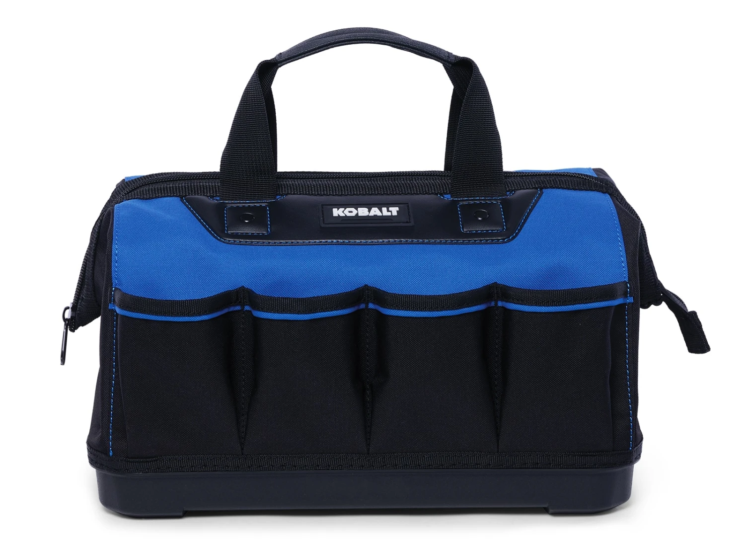 Kobalt Tool Bags Hard Bottom Black/Blue Polyester 14-in Zippered Tool Bag 1 Kobalt Tool Bags Hard Bottom Black/Blue Polyester 14-in Zippered Tool Bag