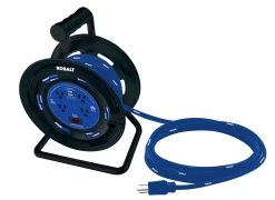 Kobalt Extension Cord Accessories 4-Outlet KOBALT Black/Blue Cord Reel 2-USB w/80ft 14/3 SJTW Ext Cord -Daily Home Tools Hub 44117356