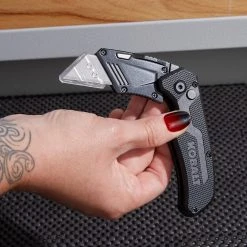 Kobalt Utility Knives Kobalt Speed Release Compact Knife 18mm 1-Blade Folding Utility Knife -Daily Home Tools Hub 44864437