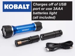 Kobalt Flashlights 350-Lumen LED Rechargeable Flashlight -Daily Home Tools Hub 45365867 scaled