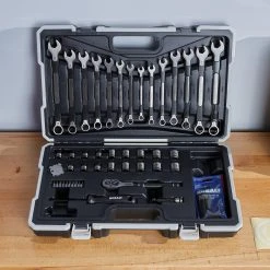 Kobalt Mechanics Tool Sets Universal 67-Piece Standard (SAE) and Metric Combination Matte Mechanics Tool Set (3/8-in) 12 Kobalt Mechanics Tool Sets Universal 67-Piece Standard (SAE) and Metric Combination Matte Mechanics Tool Set (3/8-in) -Daily Home Tools Hub 45373526