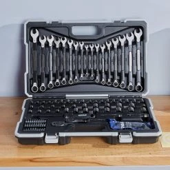 Kobalt Mechanics Tool Sets Universal 115-Piece Standard (SAE) and Metric Combination Matte Mechanics Tool Set (1/4-in; 3/8-in) 13 Kobalt Mechanics Tool Sets Universal 115-Piece Standard (SAE) and Metric Combination Matte Mechanics Tool Set (1/4-in; 3/8-in) -Daily Home Tools Hub 45373527